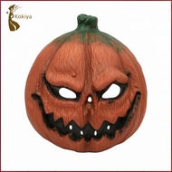[kokiya] Scary Pumpkin Face Covering Creepy Full-Coverage Pumpkin Face Covering Textured for Costume