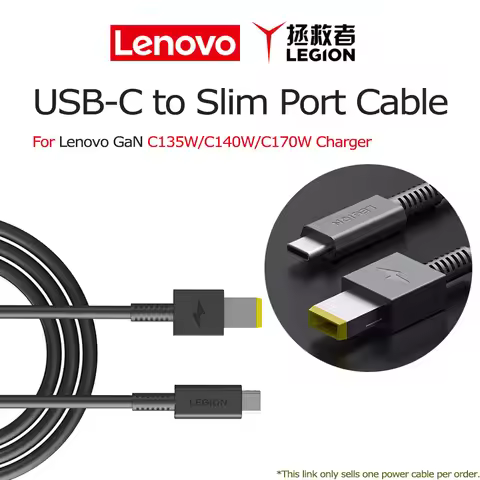 Lenovo Legion USB-C to Notebook Slim Square Port Power Cable 135W For Lenovo GaN C135W C140W C170W A