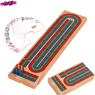G.X.B Wood Cribbage Board Game Classic 3 Tra Cribbage Board With 9 Cribbage Pegs Portable Card Board
