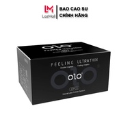Hộp Bao cao su OZO 0.01 Đen Feeling Ultrathin siêu mỏng hương vani nhiều gel bôi trơn - Hộp 10 bcs