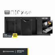 DYNAHOME WD-12050-TD-BK  อ่างล้างจานสแตนเลสสีดำ 2 หลุมพร้อมที่พักจาน เกรด 304