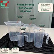 Combo of 4 measuring cups from 1 Liter to 100ml