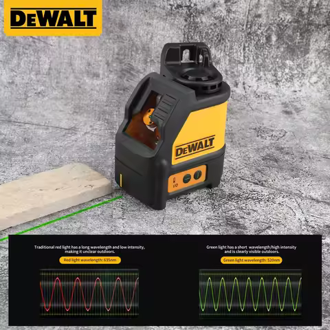 DEWALT DW088CG Self-Levelling Cross Line Laser Green Beam 2-Line Horizontal & Vertical Precision Mea