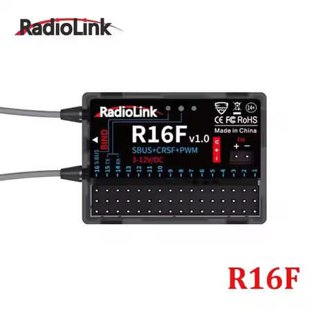 Radiolink R16F 16CH Receiver Built-in Simulator Program Telemetry 600m Long Range for RC Toys T16D/T