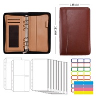 Business Budget Organizer Notebook A6 Budget Planner Folder A6 Notebook Organizer Cash Envelope Organizer Notebook PU Leather Padfolio Binder