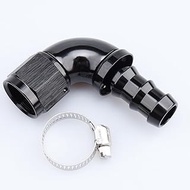 Black Aluminum 90 Degree -12AN AN12 Swivel Female to barb 3/4" 3/4 inch 19.05mm One Piece Push Lock/