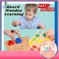 ABC Puzzle Kids Board Wooden Learning Educational Toys  Papan Kayu 123 ABC