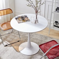 Milk Coffee Small Table Balcony Table Negotiation Round Table Dining Table Household Tea Shop White 