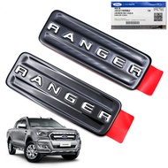 โลโก้ติดแก้ม ข้างประตู "RANGER" ของแท้ สีดำโครเมียม จำนวน 2ชิ้น Ford Ranger XLT Wildtrak 2.2 3.2 ฟอร์อด เรนเจอร์ ปี 2012 - 2019 2ประตู 4ประตู  ฟอดเรนเจอ