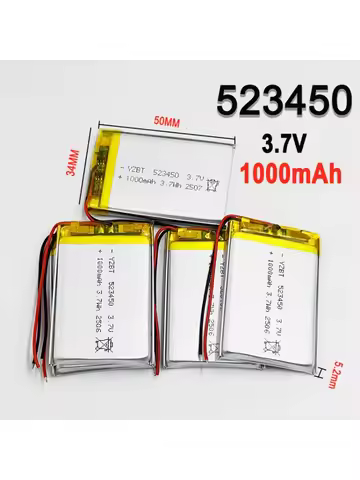 523450 1000mAh 3.7V 523450 Polymer Lithium Rechargeable Battery Li-ion Battery Replace For GPS Bluet