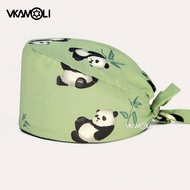 Panda printing operating room working cap Doctor's operating cap Women's nursing cap surgery cap wom