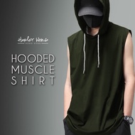 Hooded Athletic Sleeveless Muscle Shirt