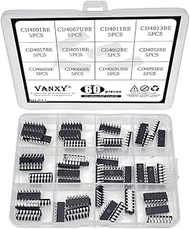 VANXY 12Values*5Pcs=60Pcs CD40 Series Logic Chip IC Kits DIP CD4001BE CD4007UBE CD4011BE CD4013BE CD