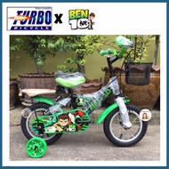 จักรยานเด็ก 12นิ้ว เบ็นเท็น (Ben10) แบรนด์ Turbo มีตระกร้า มีท้าย จักรยานเบ็นเท็น จักรยานBen10 รถจัก
