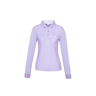 FILA GOLF 女吸濕排汗長袖POLO衫-粉紫 5POX-6013-PL