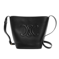 【二手】Celine CELINE小號水桶包 Triomphe 113783 小牛皮黑色