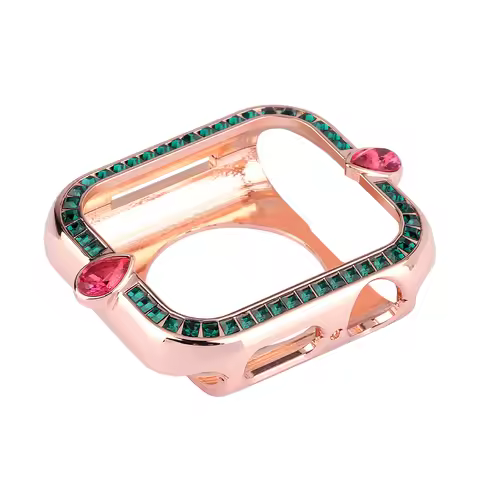 Luxury Women Metal Carved Cover for Apple Watch Case Series 6 SE 5 4 3 Diamond Bumper for iWatch 40m