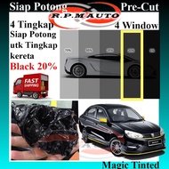 Magic Tinted hitam 20% Siap Potong Perton SAGA-2019~2021 kereta magic tinted 4Cerminac