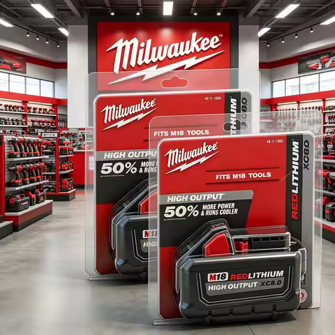 100% Milwaukee M18 18V XC8.0Ah, for Milwaukee Tool Rechargeable Battery 18V 48-11-2830 0730-20 21700