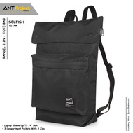ANT PROJECT - SELFISH Black Unisex Laptop Slot Backpack 25L