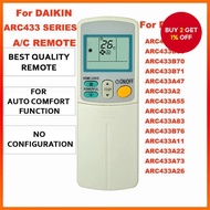New Daikin Air Conditioner Remote Control Models: ARC433, ARC433A1, ARC433B47, ARC433A6, ARC433A75. 