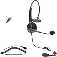 Polycom Phone Headset Compatible with Polycom VVX Series, CX Series and Soundpoint Series | Noise Canceling Call Center Headset with RJ9 Quick Disconnect Cord, Flexible Rotatable Microphone