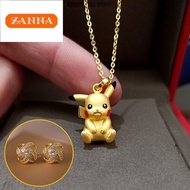 916 original gold necklace for women Pikachu pendant necklace clavicle chain Pokémon cute elf neckla