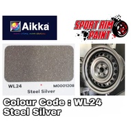 [Sport Rim Paint Steel Silver WL24] AIKKA Sport Rim 2K Paint DIY Cat Tin Spray Sport Rim Cat Kereta 
