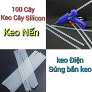 (HCM) 100 cây keo nến lớn nhỏ keo điện. súng keo giá rẻ