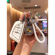 Exclusively for Cadillac ct5Cadillac ct4Car Key Cover White Diamond-Studded Car Logo Key Case Shell 