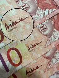 AJ STAR COLLECTION - RM10 aishah sign 10th series old banknote duit lama