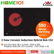 Crown 2 Zones Ceramic Induction Hybrid Hob C52