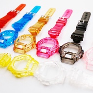 Strap and Case for Casio G-SHOCK DW-6900 DW-6600 DW-6930 DW-3230 Transparent Silicone Watch Band for Gshock DW6900 DW660 bds