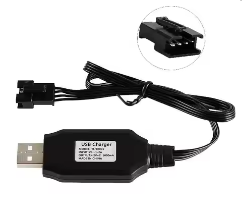 Ewellsold 7.4V 1000mah USB charger SM 4P plug for UDI001/U002 V795 HJ808 HJ806 R/C racing boat 7.4V 