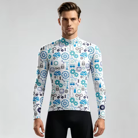Men's pro Team Canada Style Long Sleeve Cycling Jersey Summer Spring Road Bike Clothing Bicycle Long