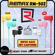 【100% ORIGINAL】 SUPER BASS HIGH QUALITY SOUND REMAX RM-502 &amp; RM-550 EARPHONE RM502 &amp; RM550 HANDFREE GAMING