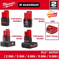 MILWAUKEE M12 Battery 2.5Ah / 3.0Ah / 4.0Ah / 5.0Ah / 6.0Ah Red-Lithium™-Ion Battery/ M12 High Outpu