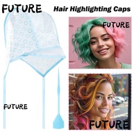 HL-FUTU Hair Coloring Cap, Reusable Blue Hair Highlighting Cap,  With Plastic Crochet Hook Hair Dyin