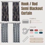 Hook &amp; Rod Type Modern Langsir Murah Curtain Semi Blackout Langsir Pintu Door Curtain Ready Stock In Malaysia Comfyhome365