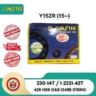 Sprocket Set Kit Sunstar Yamaha Y15ZR 15~ (428HSR ORing and Sunstar Sprocket)