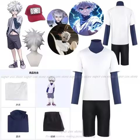Hunter x Hunter Killua Zoldyck Cosplay Costume Number 99 Badge Halloween Christmas Party Cosplay Sui