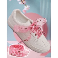 1Pair 120/140cm Cherry Blossom Shoelace Sneakers Shoes Lace Flat Shoe Strings Flower Print