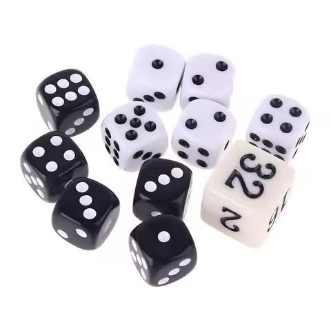 11Pcs/set New Foreign Trade Product Backgammon Dice Set Game Dice Multiply Dice Set 12mm