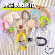 Color Phone Cord Acrylic Mobile Phone Pendant Keychain Accessories Earphone Case Cute Cartoon Bag Ca
