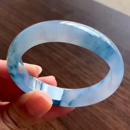 冰種 天然翡翠 緬甸 A玉 玉鐲 • 冰種藍花翡翠貴妃鐲
