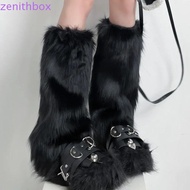 Zenithbox Lolita Boots Cover - Faux Fur Leg Warmers for Girls