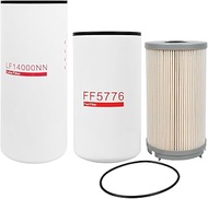LF14000NN FF5776 K37-1004 Fuel Filter Oil Change Kit Oil Filter Compatible with Cummins ISX15 Replac