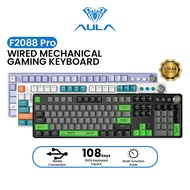 AULA F2088pro wired Mechanical Keyboard 108 Keys blue light Side Engraving Gaming Keyboard Office