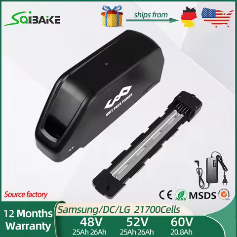 L-G Polly 48V 25AH 26AH Ebike Battery Downtube 52V 26AH Electric Battery 40A BMS Original 21700 Lith