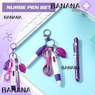 BANANA1 Nurse Pen Pack, Keychain Lanyard Nurse Badge Set, Portable Portable Retractable Nurse Badge 